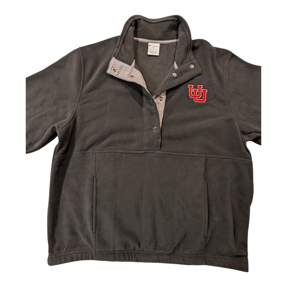 Champion Black Fleece Pullover, University of Utah Utes